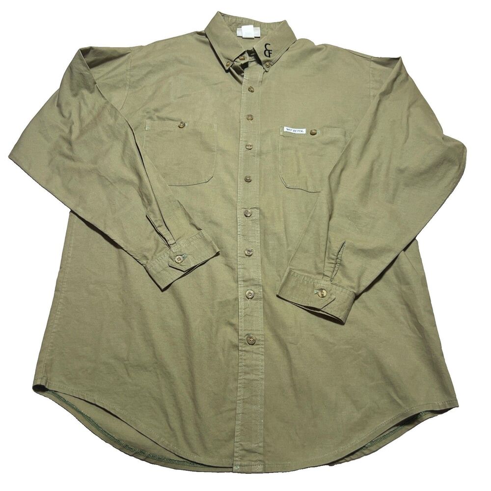 Vintage Mo Betta Western Shirt Men XL Solid Light Gr Color Block Made In USA 90s